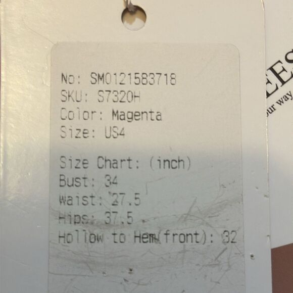 NEW A-line one shoulder sleeveless magenta color mini velvet sequins dress size4 - Picture 9 of 12
